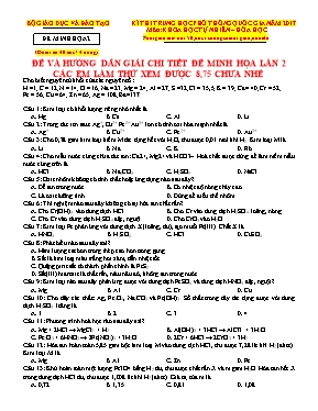 Đề thi trung học phổ thông quốc gia năm 2017 môn khoa học tự nhiên  Hóa Học (Đề minh họa)